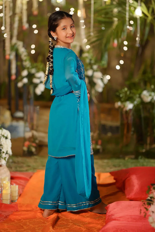 Best Chiffon Embroidered 3 Pc Suit - Wear Ochre -