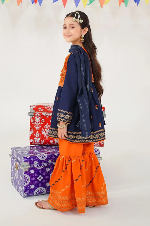 Best Raw Silk Printed 3 Pc Suit - Wear Ochre -