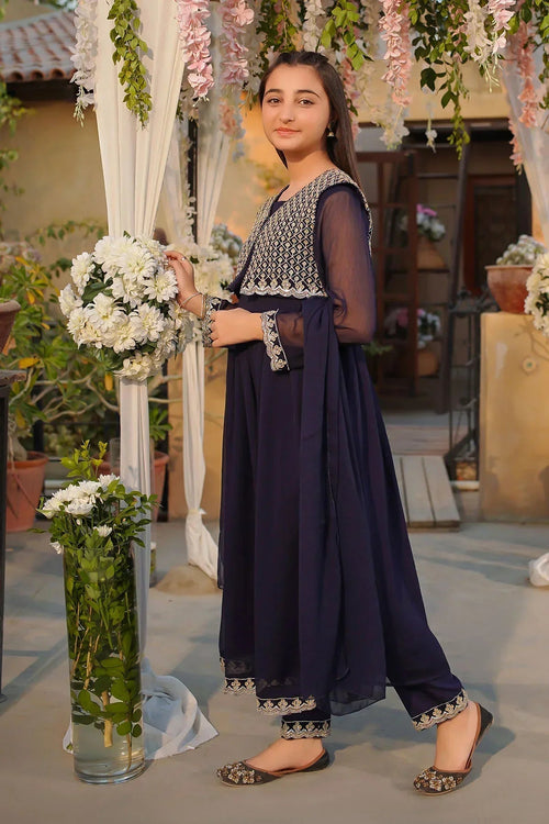 Best Chiffon Embroidered 3 Pc Suit - Wear Ochre -