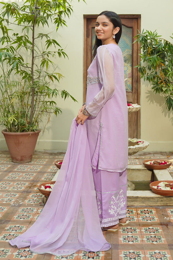 Chiffon Hand Adda Work 3 Pc Suit - Wear Ochre