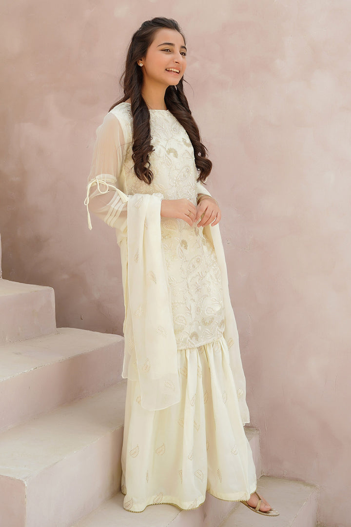 Chiffon Embroidered 3 Pc Suit - Wear Ochre