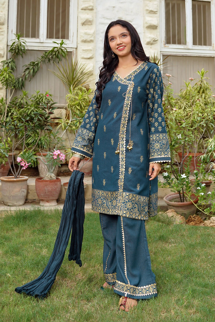 Cotton Karandi Printed 3 Pc Suit - Wear Ochre