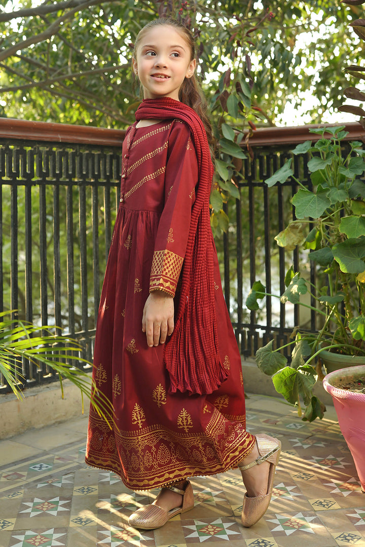 Cotton Printed 3 Pc Suit - Wear Ochre