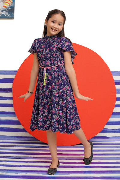 Printed Boski Linen Midi Dress