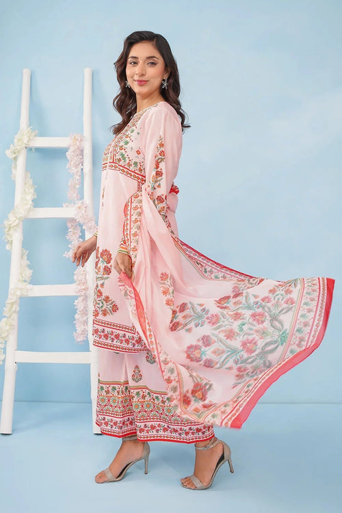Best Women's Poly Lawn Digital Printed 3 Pc Suit - Wear Ochre -