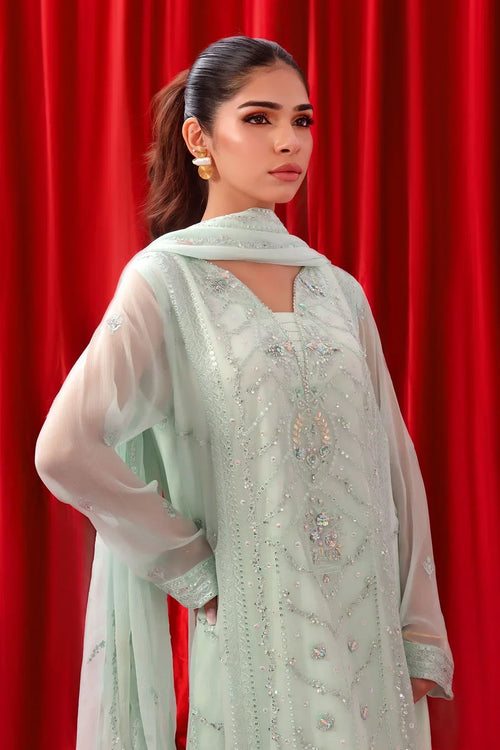 Best Chiffon Adda + Embroidered 3 Pc Suit - Wear Ochre -