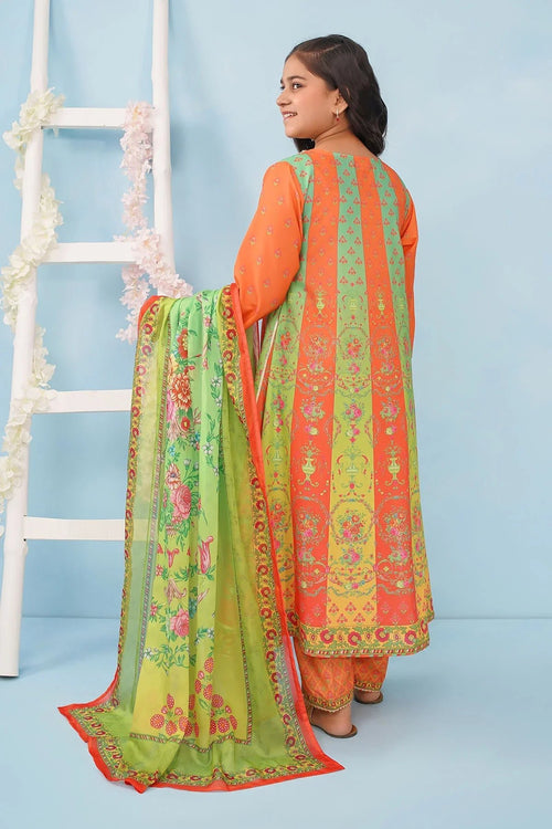 Best Poly Lawn Digital Printed 3 Pc Suit - Wear Ochre -