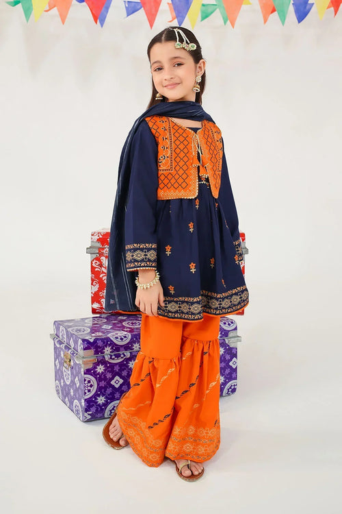 Best Raw Silk Printed 3 Pc Suit - Wear Ochre -