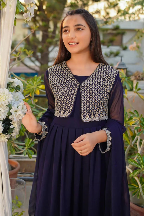 Best Chiffon Embroidered 3 Pc Suit - Wear Ochre -
