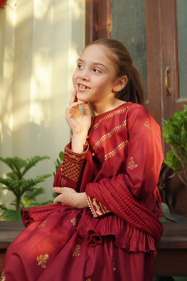 Cotton Printed 3 Pc Suit - Wear Ochre
