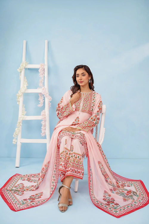 Best Women's Poly Lawn Digital Printed 3 Pc Suit - Wear Ochre -