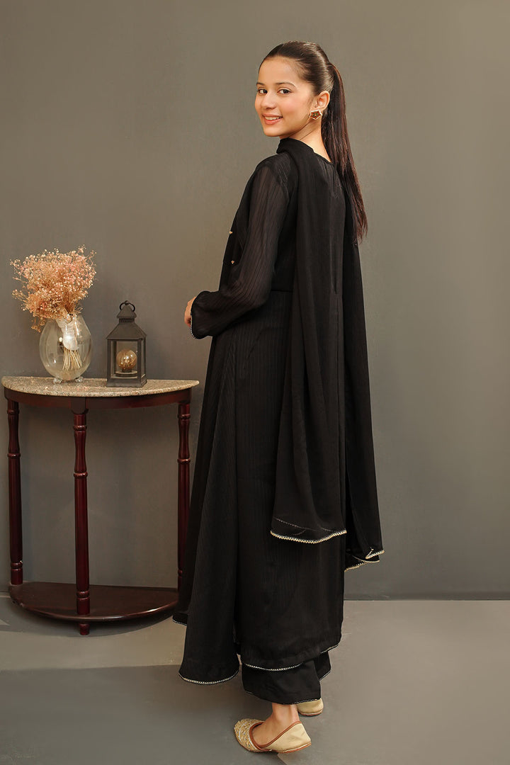Chiffon Hand Adda Work 3 Pc Suit - Wear Ochre