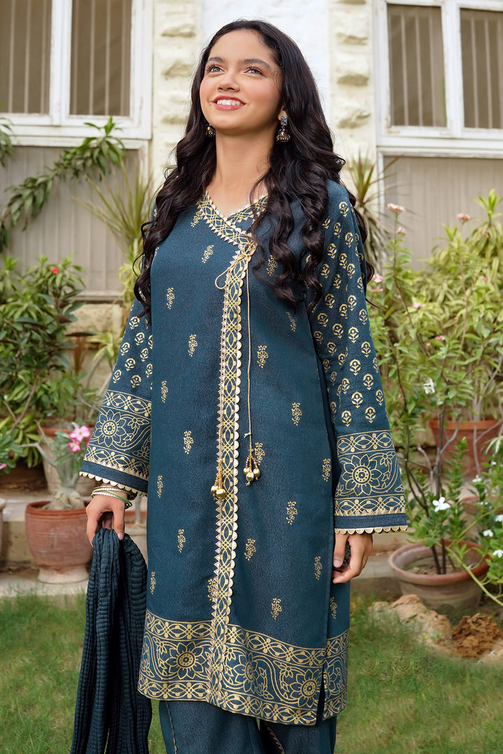 Cotton Karandi Printed 3 Pc Suit - Wear Ochre