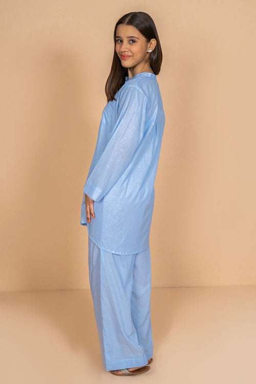 Chambray Cotton 2 Pc Suit