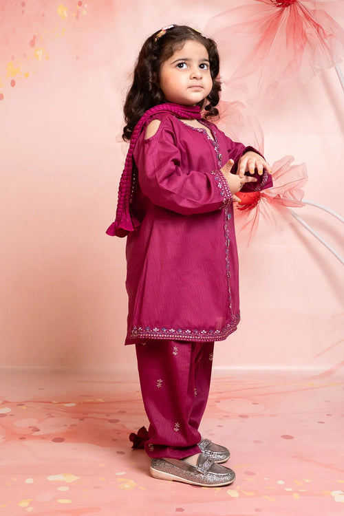 Best Cotton Embroidered 3 Pc Suit - Wear Ochre -