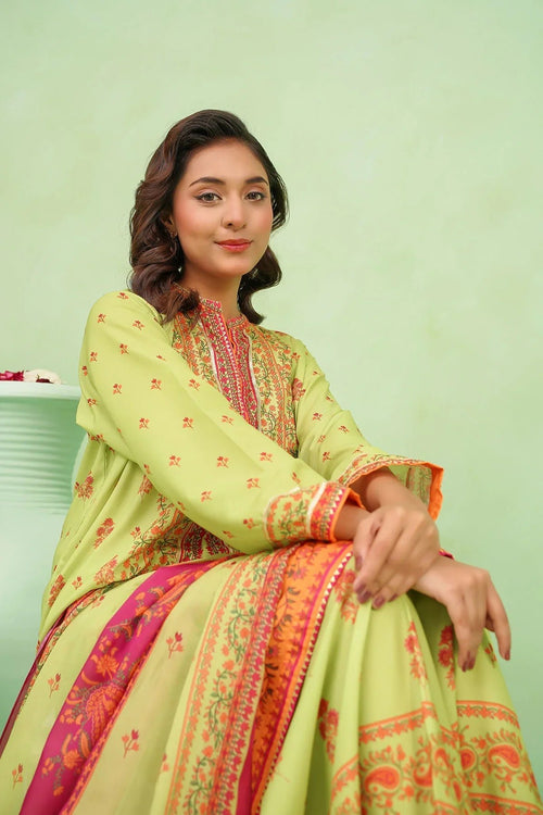 Best Women's Poly Lawn Digital Printed 3 Pc Suit - Wear Ochre -