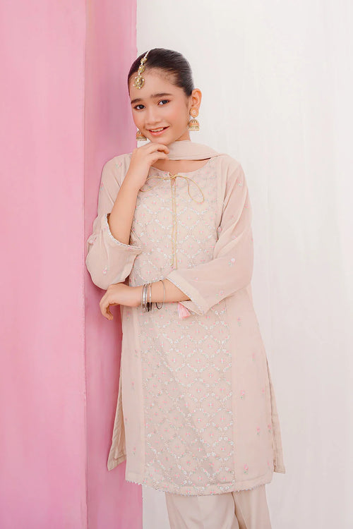 Best Chiffon Embroidered 3 Pc Suit - Wear Ochre -