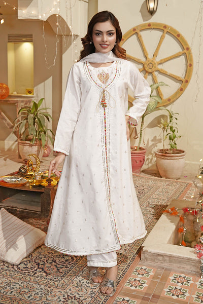 Viscose Jacquard Hand Adda Work 3 Pc Suit