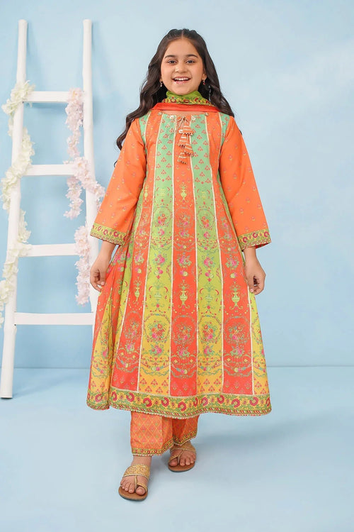 Best Poly Lawn Digital Printed 3 Pc Suit - Wear Ochre -