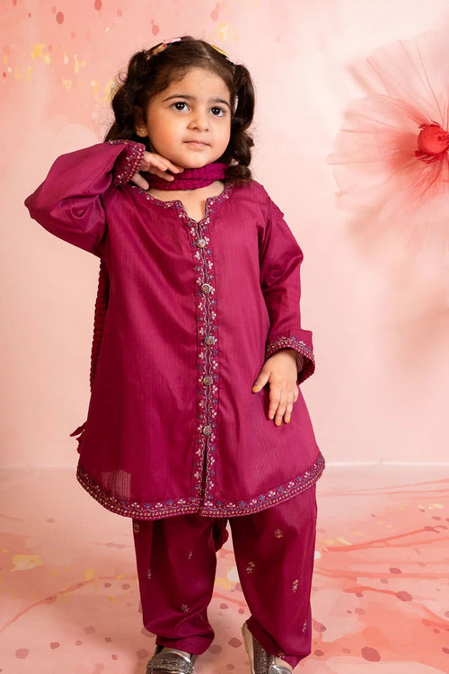 Best Cotton Embroidered 3 Pc Suit - Wear Ochre -