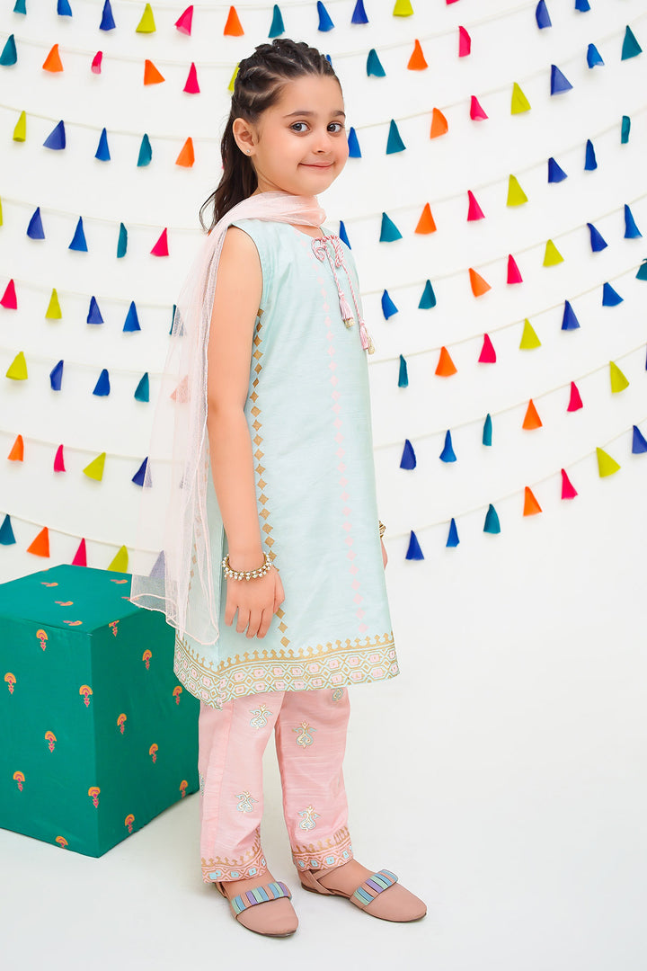 Cotton Silk Printed 3 Pc Suit - Wear Ochre