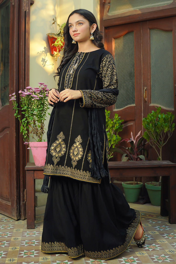 Cotton Printed 3 Pc Suit - Wear Ochre