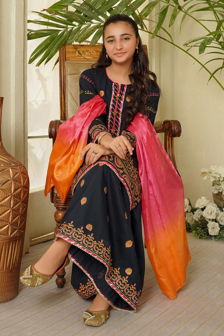 Cotton Printed 3 Pc Suit - Wear Ochre