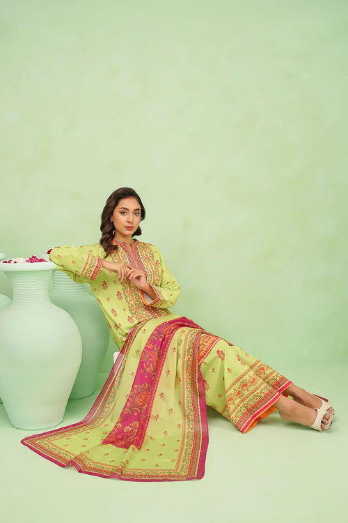 Best Women's Poly Lawn Digital Printed 3 Pc Suit - Wear Ochre -