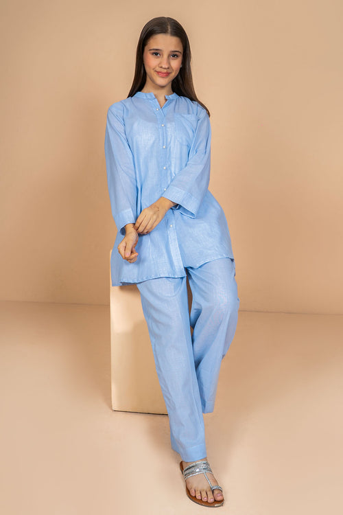 Chambray Cotton 2 Pc Suit