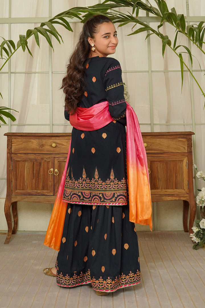 Cotton Printed 3 Pc Suit - Wear Ochre