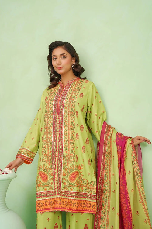 Best Women's Poly Lawn Digital Printed 3 Pc Suit - Wear Ochre -