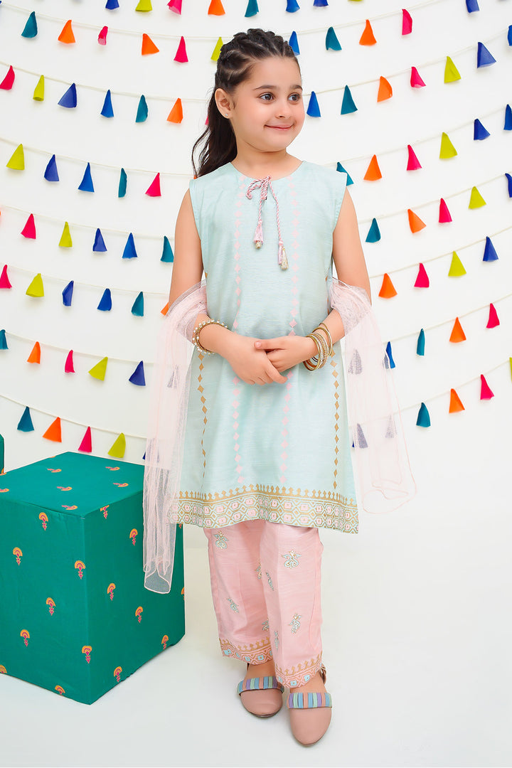 Cotton Silk Printed 3 Pc Suit - Wear Ochre