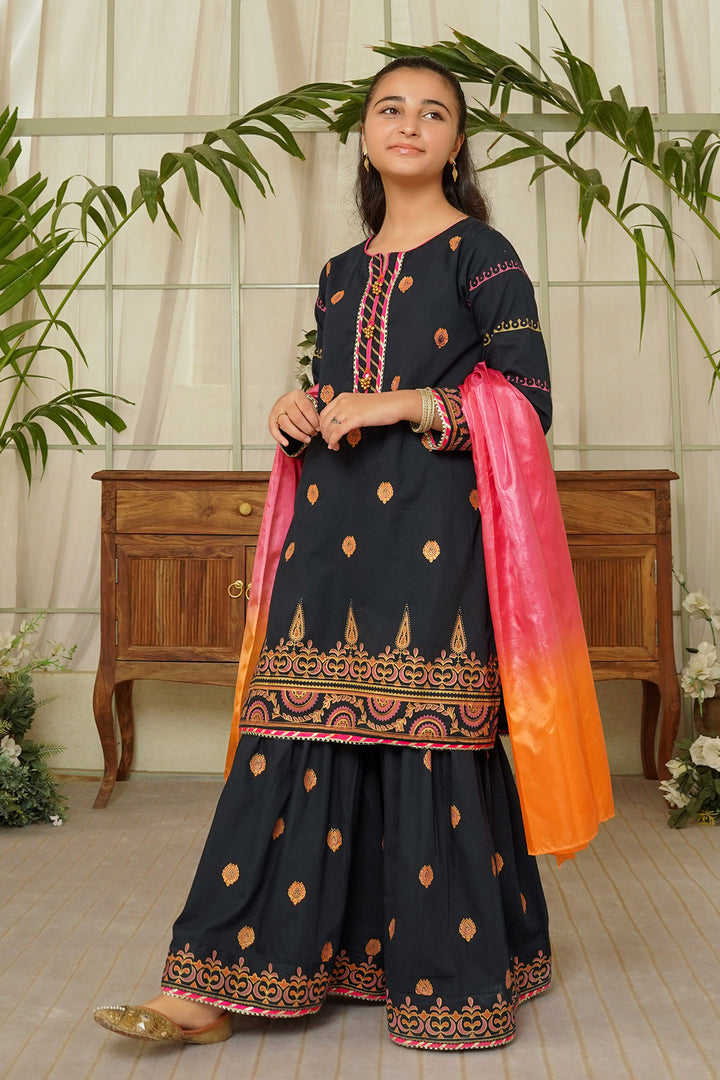 Cotton Printed 3 Pc Suit - Wear Ochre