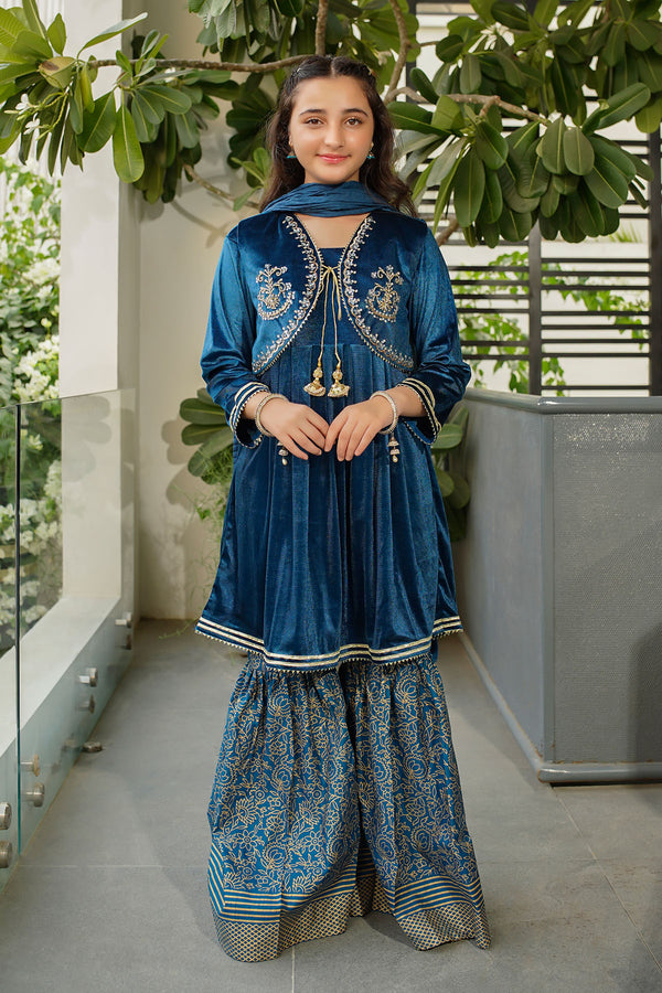 Velvet Hand Adda Work 3 Pc Suit