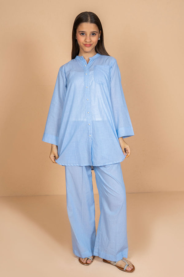 Chambray Cotton 2 Pc Suit