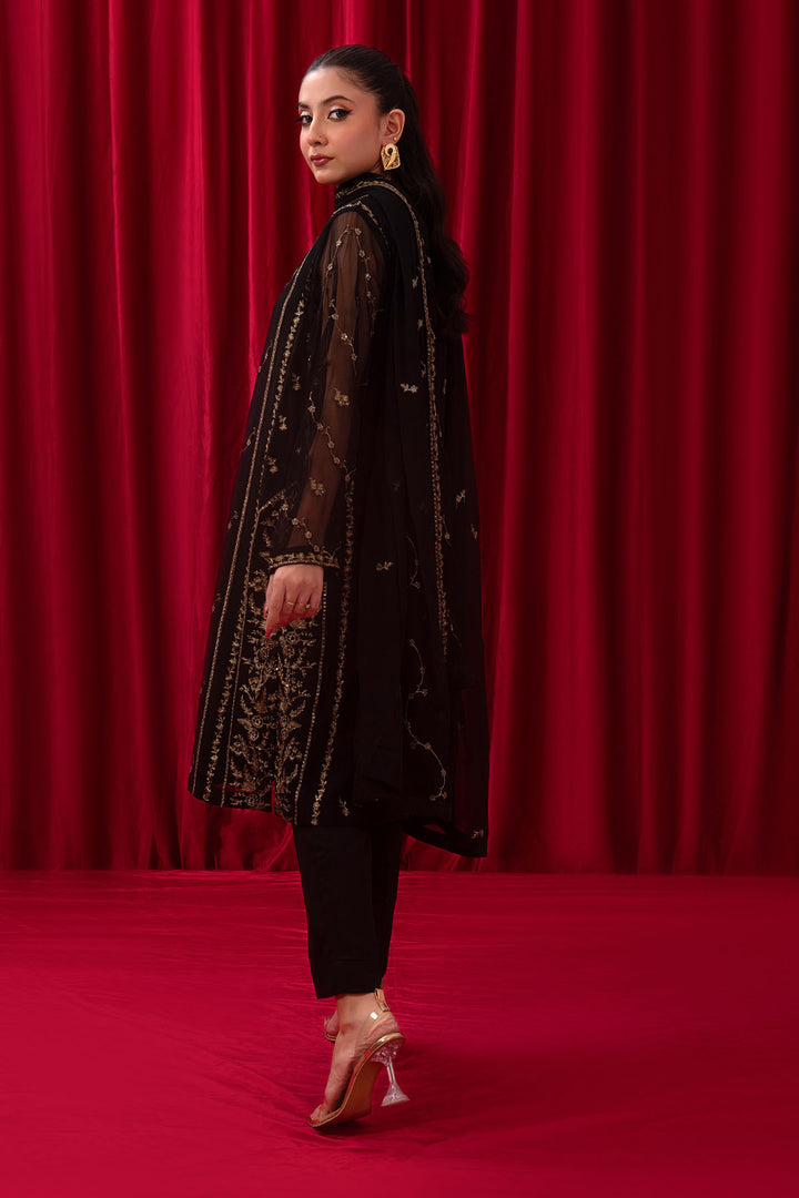 Chiffon Embroidered 3 Pc Suit - Wear Ochre