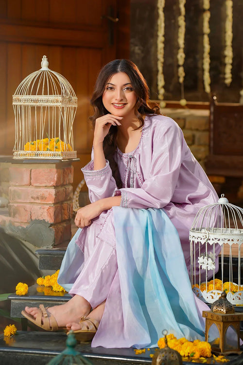 Best Women's Cotton Silk Hand Adda Work 3 Pc Suit - Wear Ochre -