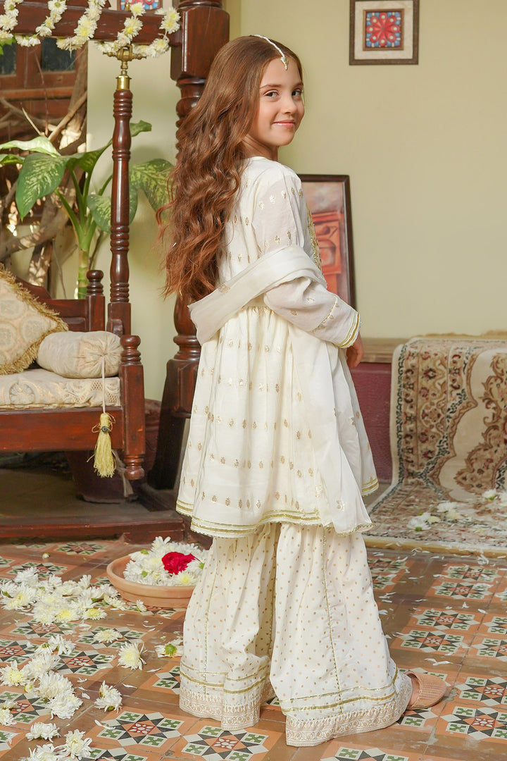 Cotton Jacquard Hand Adda Work 3 Pc Suit - Wear Ochre