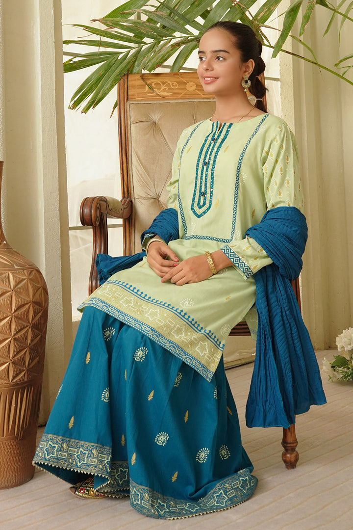 Cotton Printed 3 Pc Suit - Wear Ochre