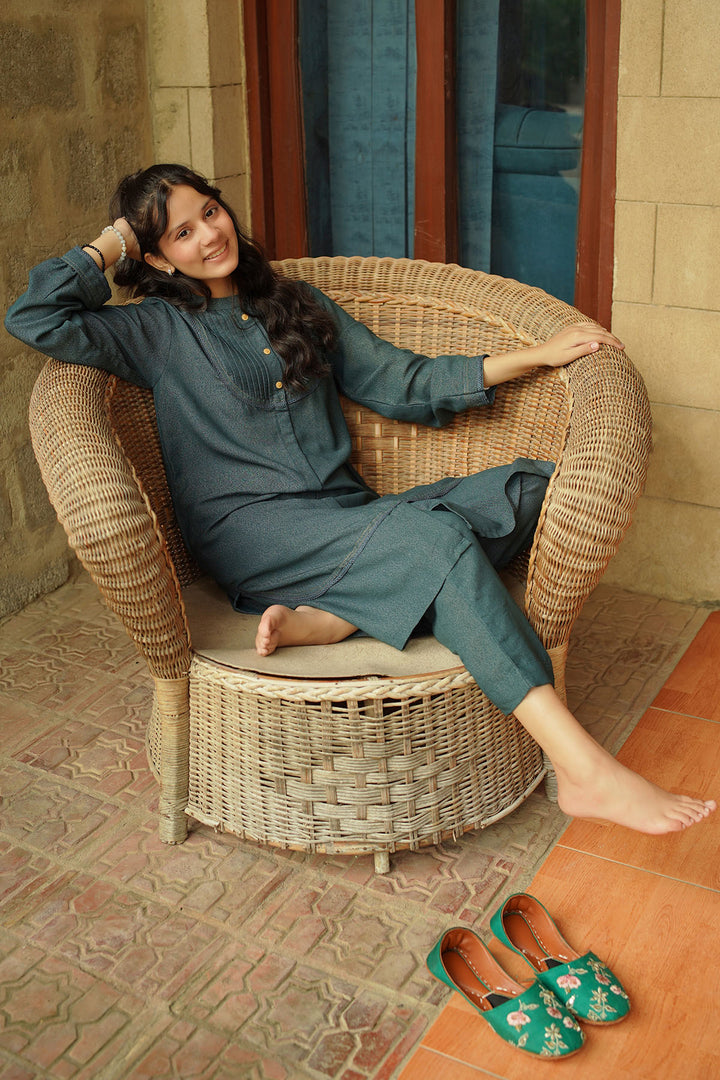 Cotton Karandi 2 Pc Suit - Wear Ochre