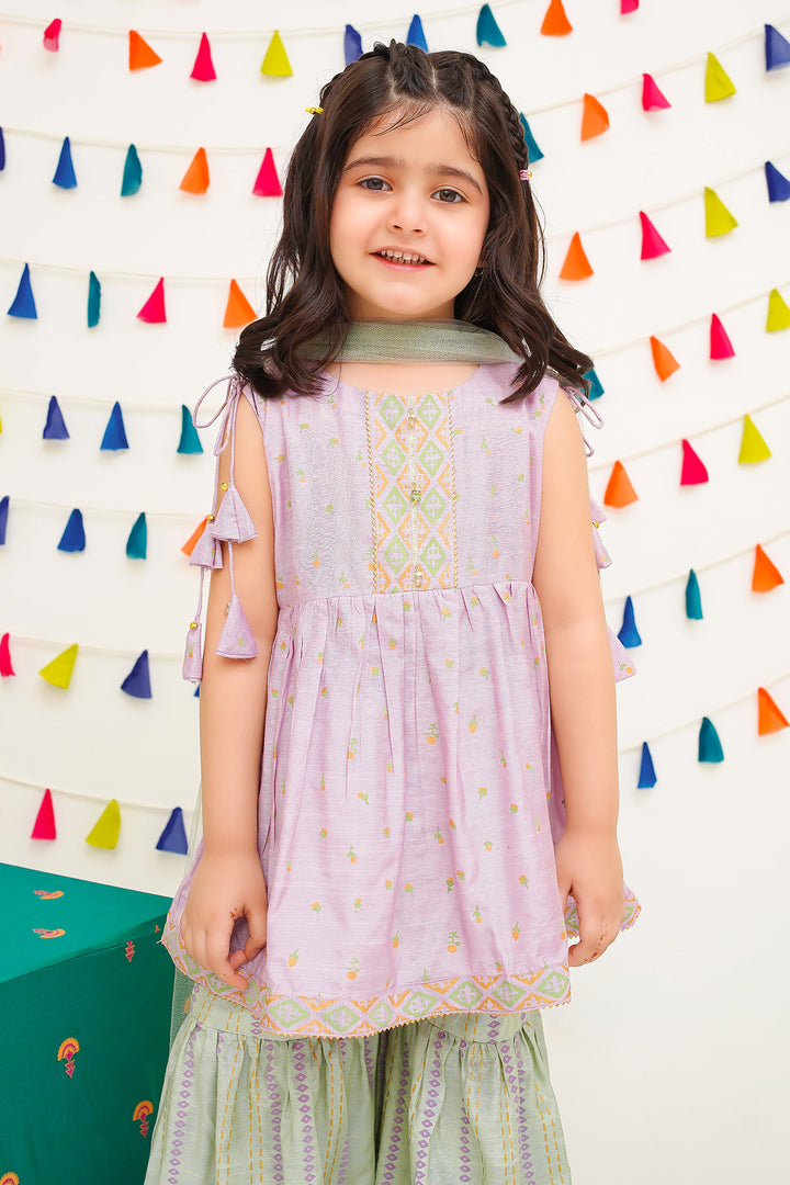 Cotton Silk Printed 3 Pc Suit - Wear Ochre