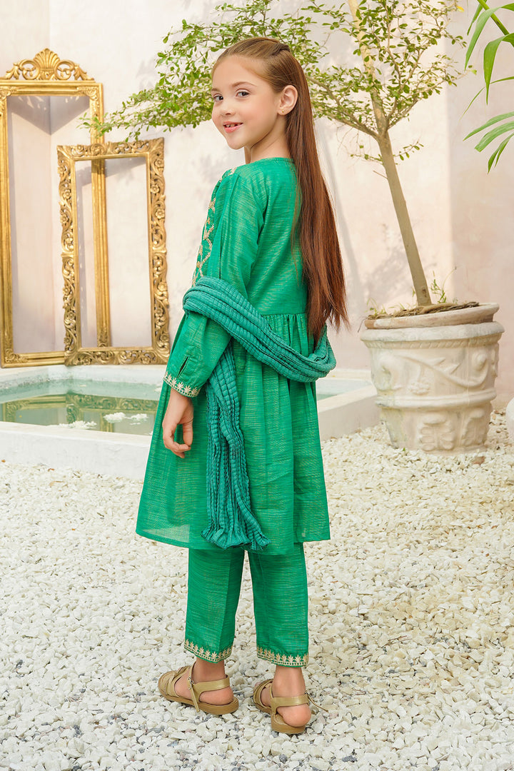 Multi Yarn Cotton Hand Adda Work 3 Pc Suit - Wear Ochre