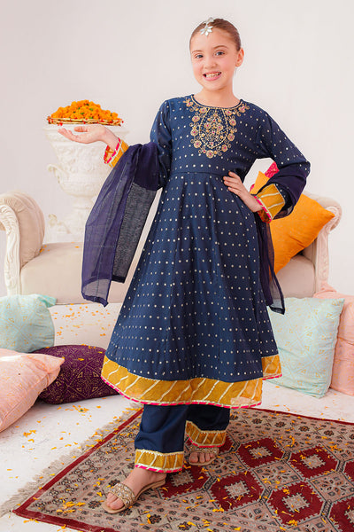 Cotton Jacquard Hand Adda Work 3 Pc Suit