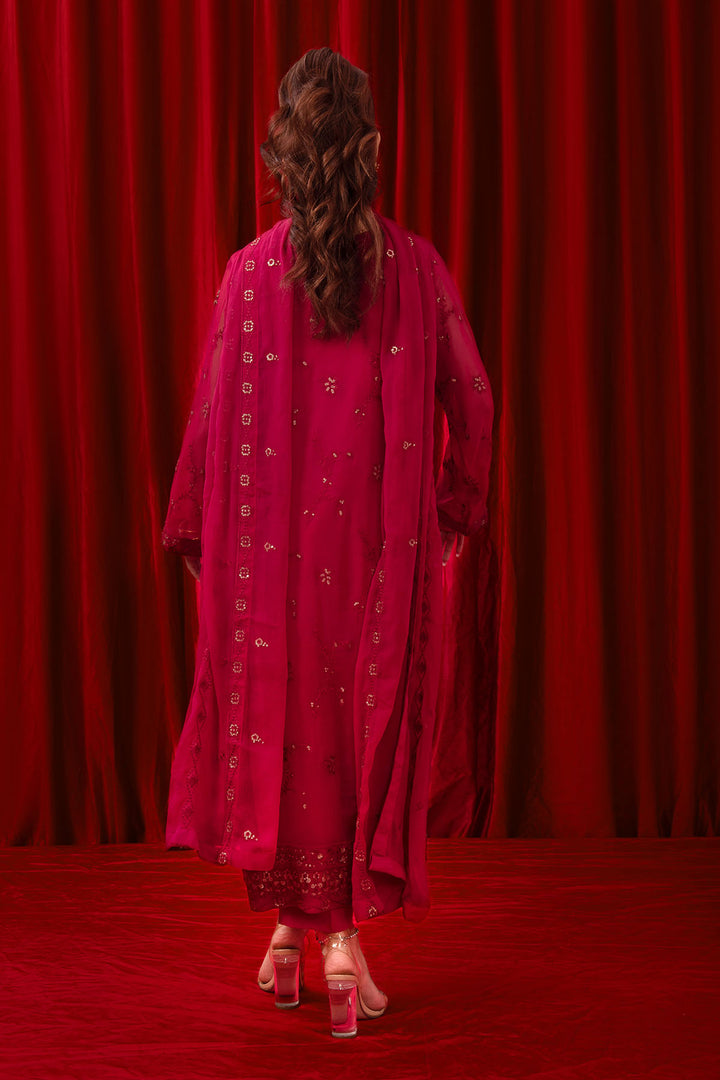 Chiffon Adda + Embroidered 3 Pc Suit - Wear Ochre