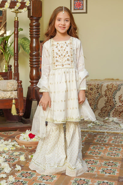 Cotton Jacquard Hand Adda Work 3 Pc Suit
