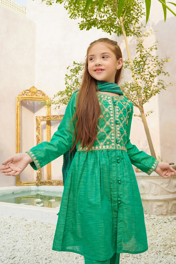 Multi Yarn Cotton Hand Adda Work 3 Pc Suit - Wear Ochre