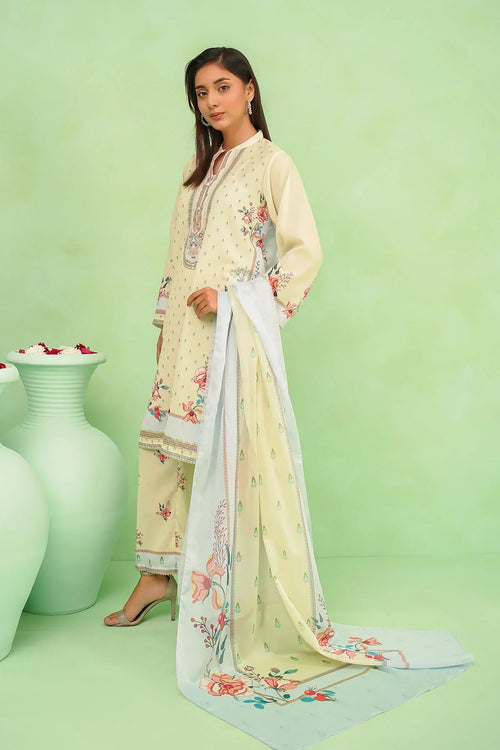 Best Women's Poly Lawn Digital Printed 3 Pc Suit - Wear Ochre -