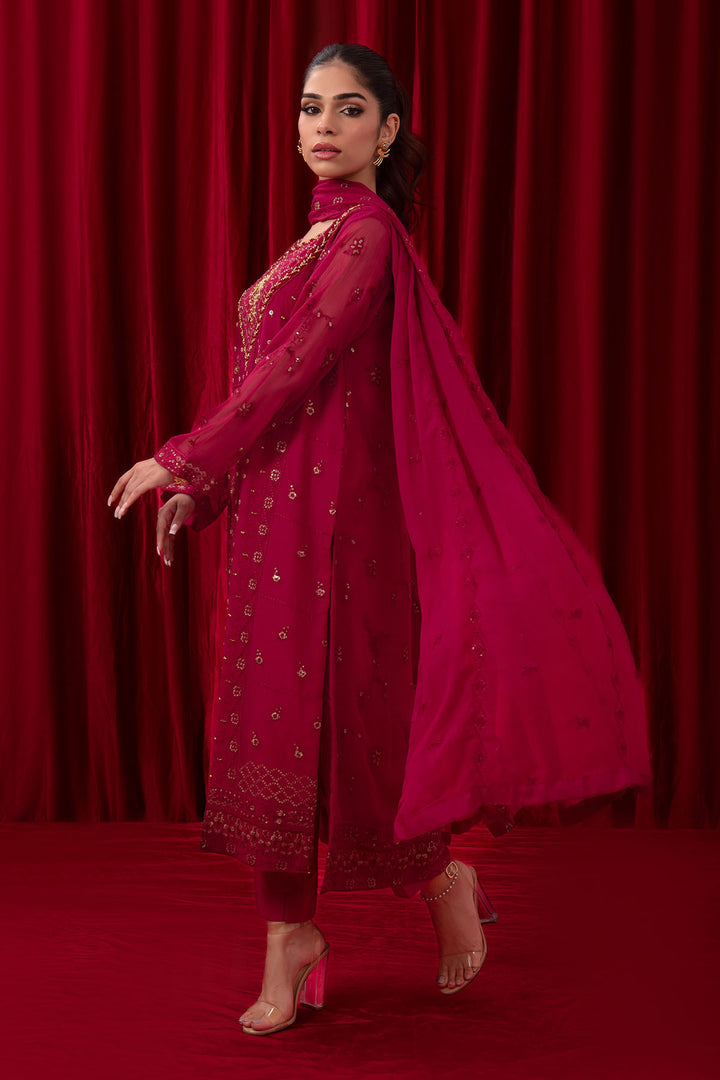 Chiffon Adda + Embroidered 3 Pc Suit - Wear Ochre