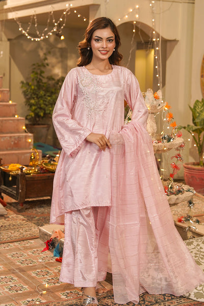 Cotton Silk Hand Adda Work 3 Pc Suit