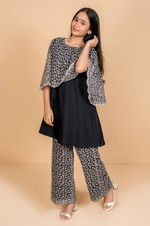 Net Embroidered 2 Pc Suit